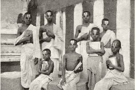 Vedic students at a gurukulam, 1909